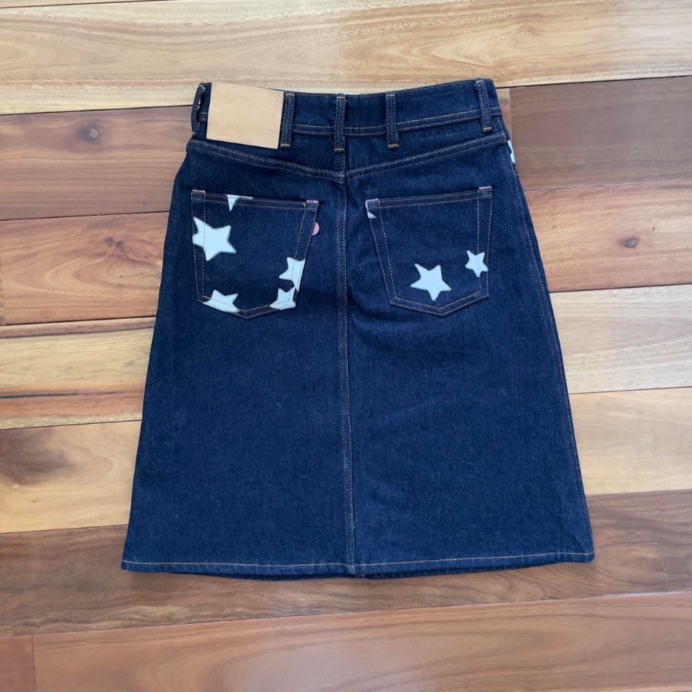 Acne Dark Blue Starry Pencil Skirt